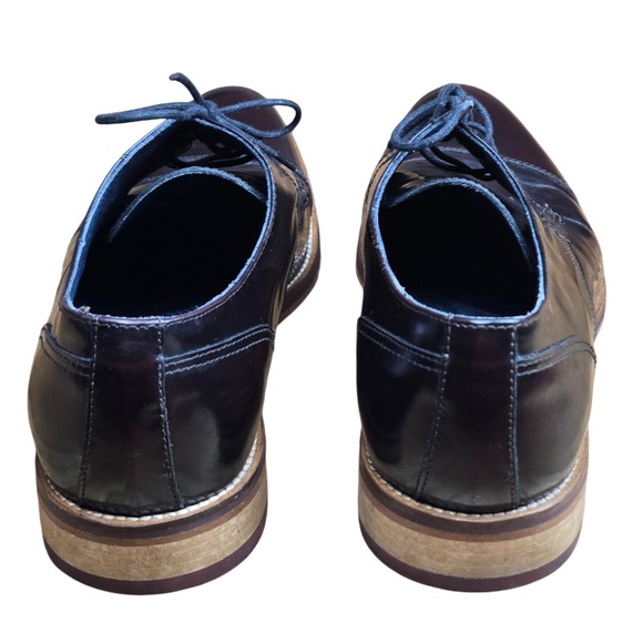 Johnson & Murphy Mens Burgundy Cap Toe Oxford Dress Shoes Size 11  Made in Italy - Picture 5 of 11